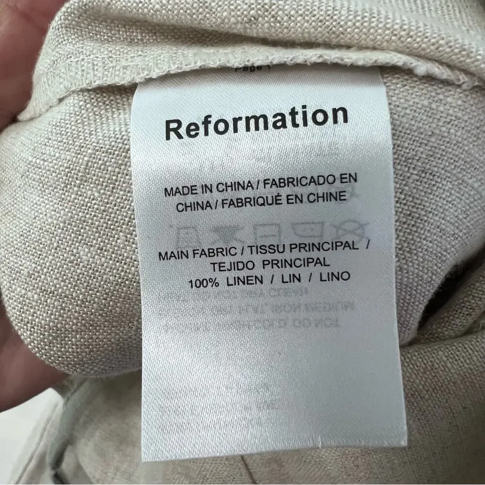 Reformation Overland Linen Wide Leg Jumpsuit Sz 0
